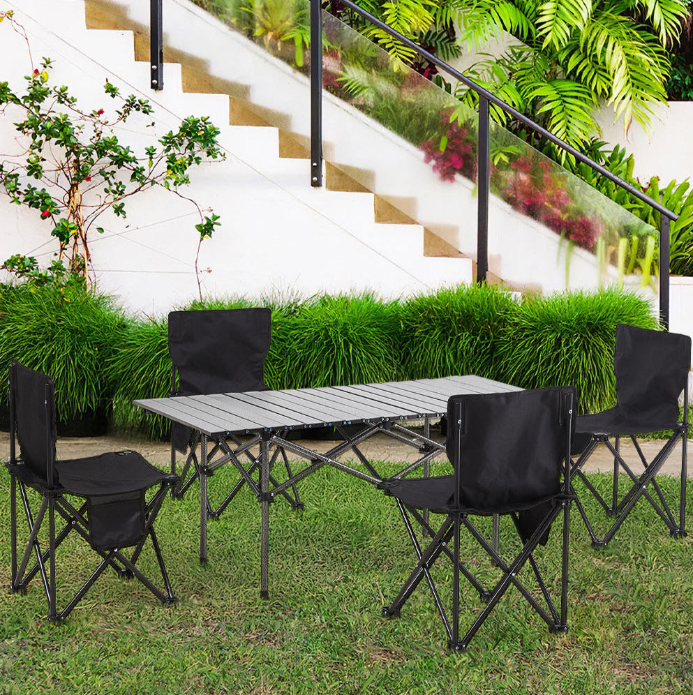 Portable Folding Camping Table with 4 Chairs