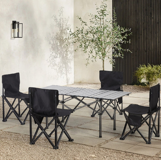 Portable Folding Camping Table with 4 Chairs