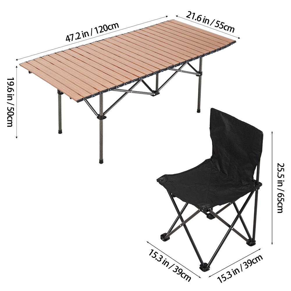 Portable Folding Camping Table with 4 Chairs