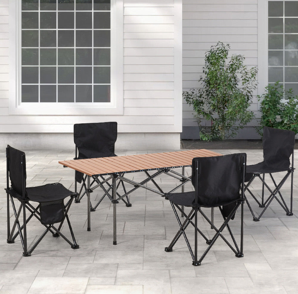 Portable Folding Camping Table with 4 Chairs