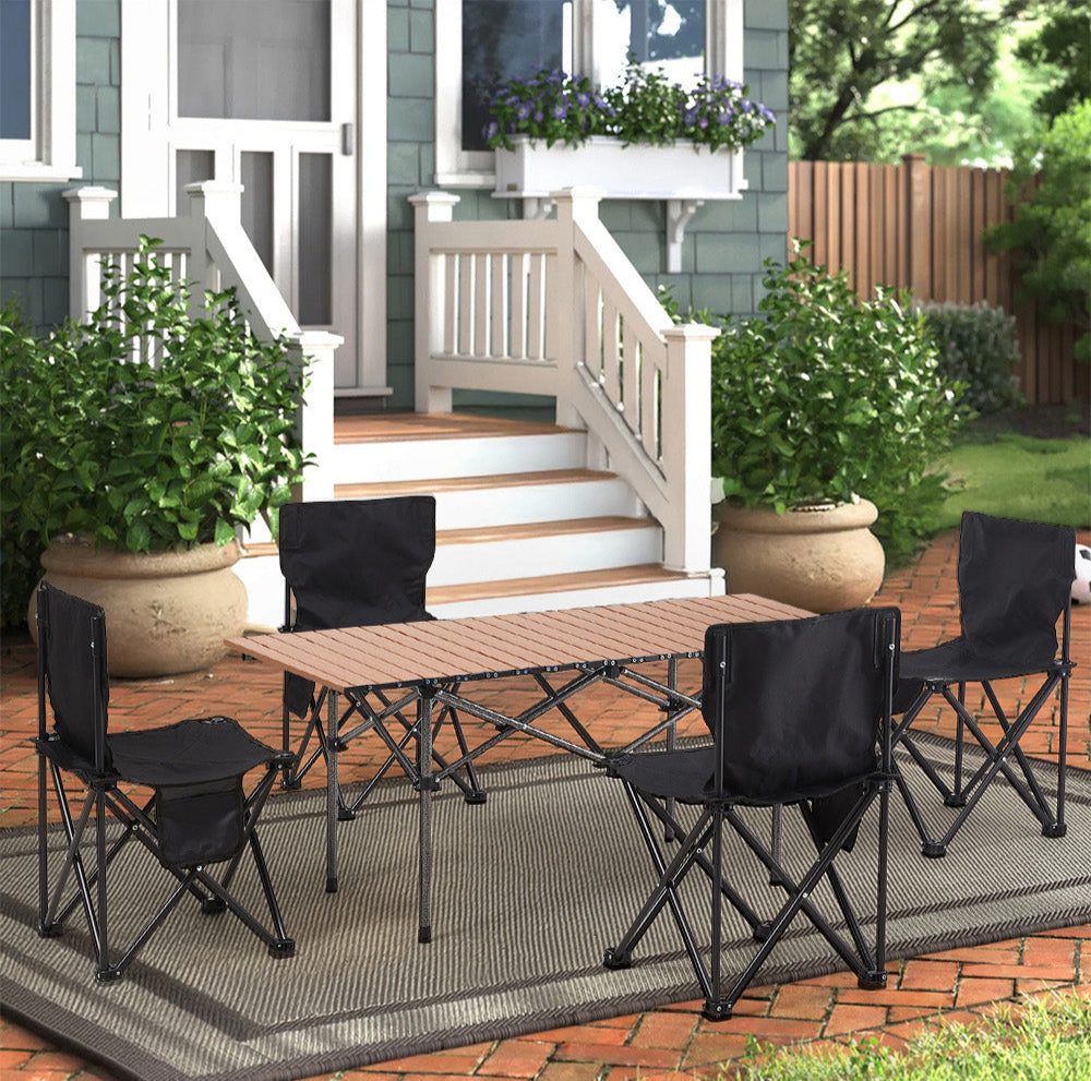 Portable Folding Camping Table with 4 Chairs