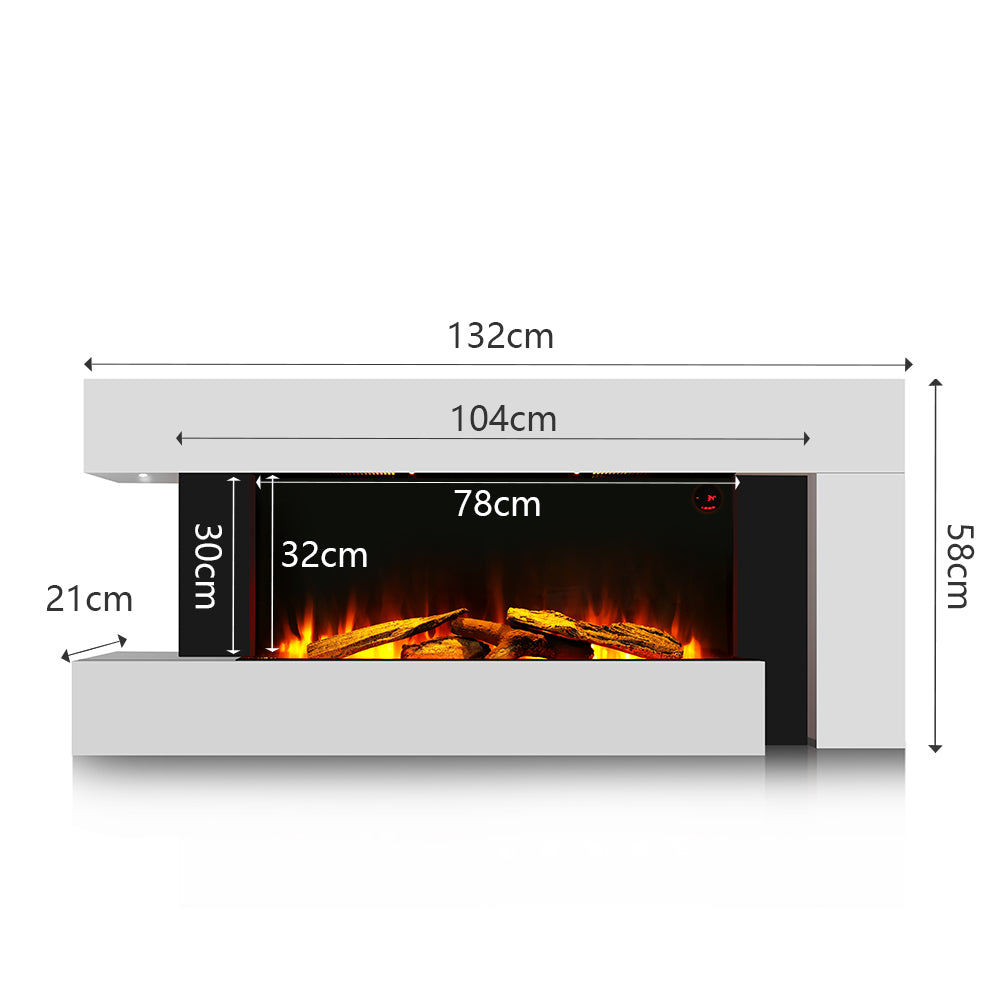 52 Inch C-Frame Freestanding Fireplace Suite