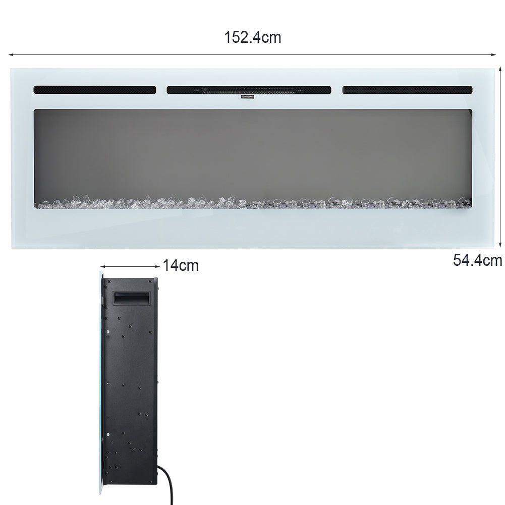 Linear Recessed Electric Fireplace with Remote Control