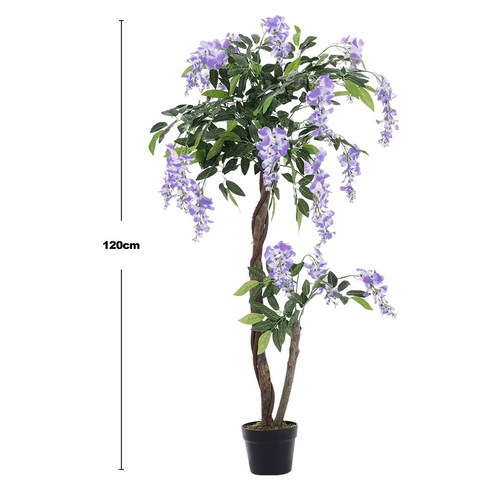 120CM Height Artificial Plants Violet Flowers Tree with Pot