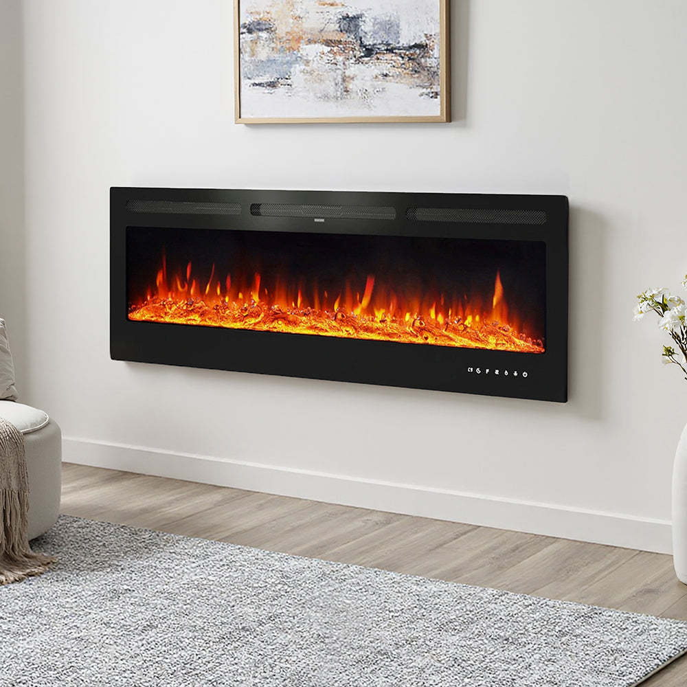 70/80 Inch Wall Mounted/Insert Electric Fireplace with 9 Colours Settings