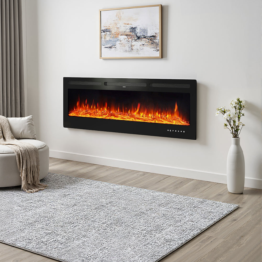 70/80 Inch Wall Mounted/Insert Electric Fireplace with 9 Colours Settings