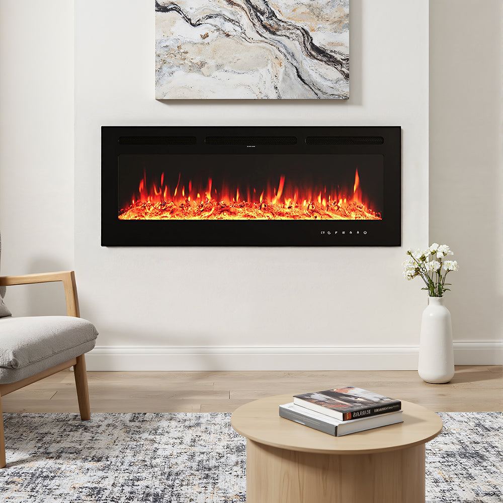 70/80 Inch Wall Mounted/Insert Electric Fireplace with 9 Colours Settings