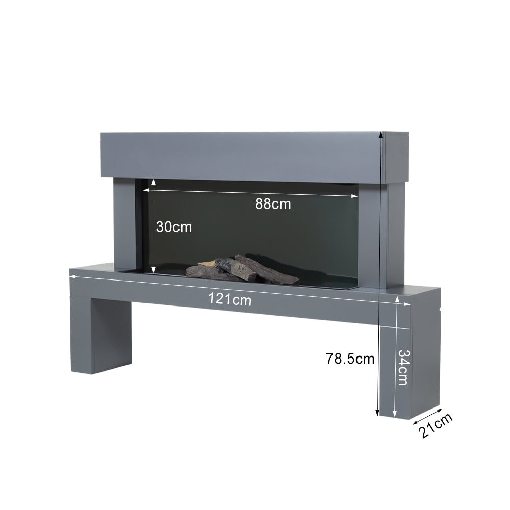 Dark Grey Freestanding Electric Fireplace