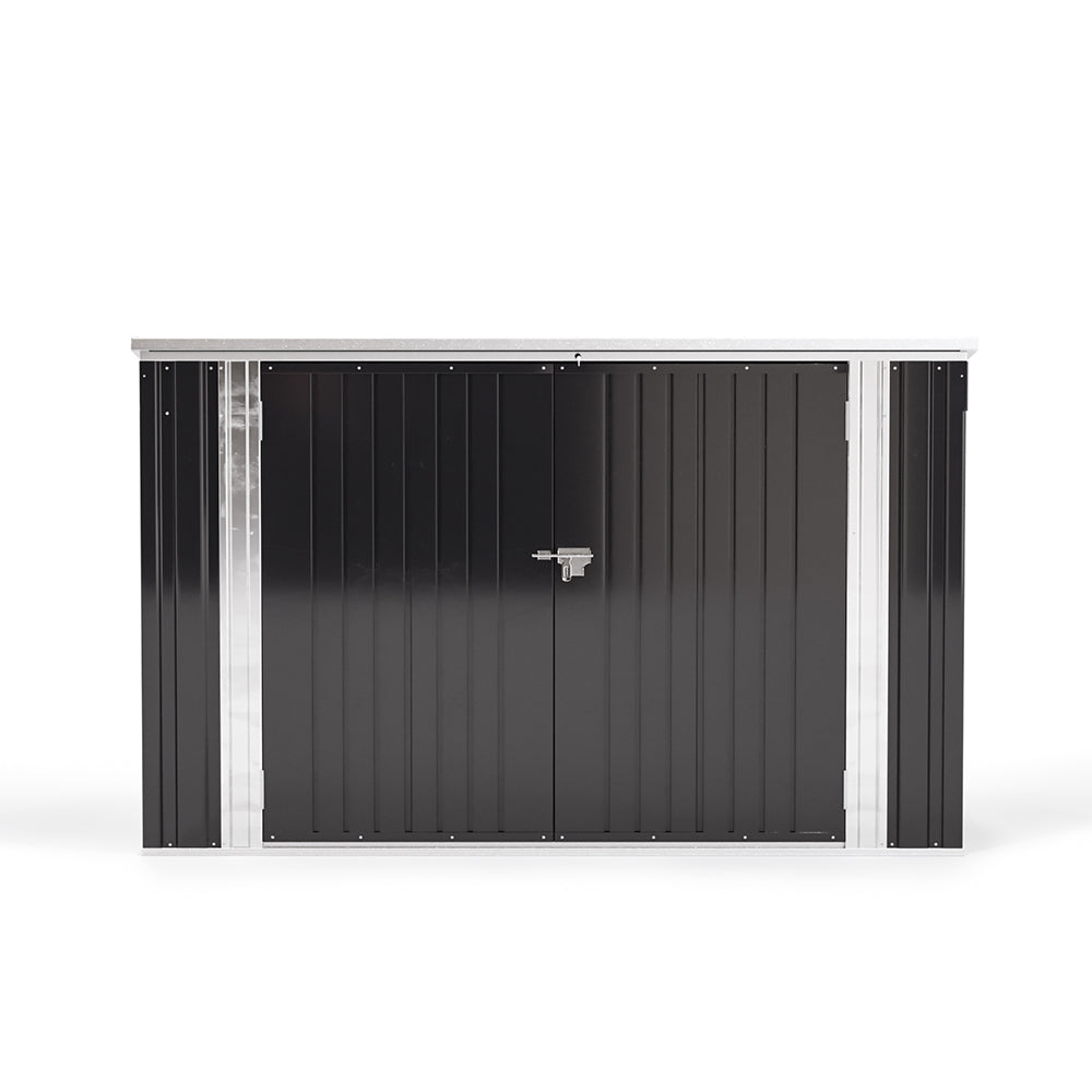 Black/Green/Grey Steel Lockable Garden Bicycle Storage Shed