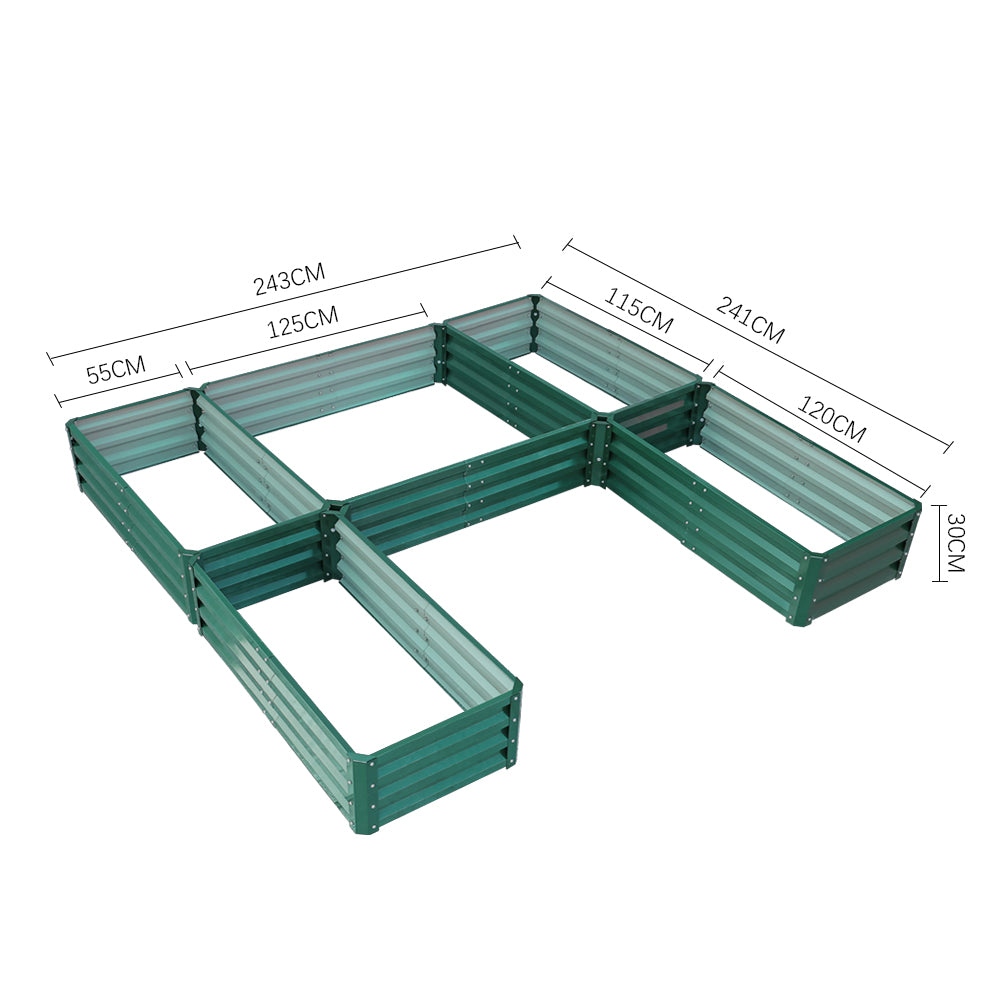 5 Compartments U-shaped Raised Garden Bed