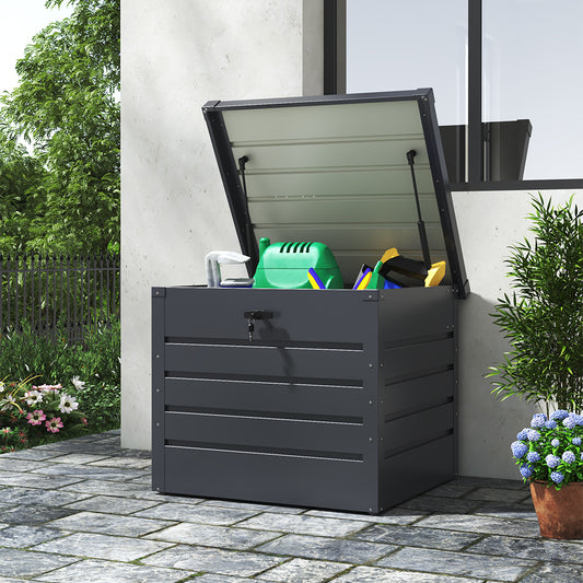 200L Metal Lockable Waterproof Garden Storage Box