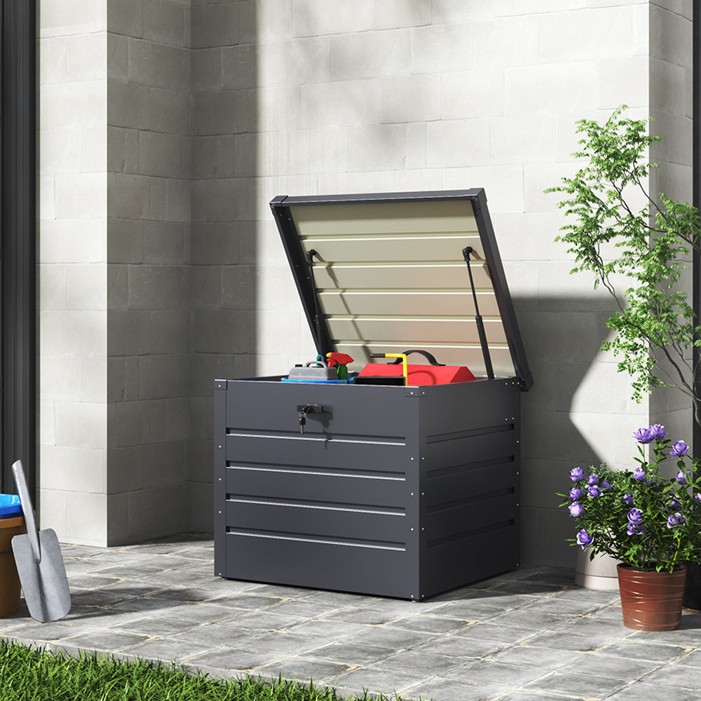 200L Metal Lockable Waterproof Garden Storage Box