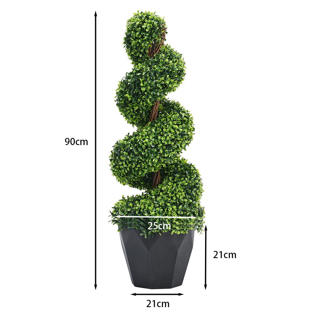 Artificial Topiary Spiral Boxwood Tree