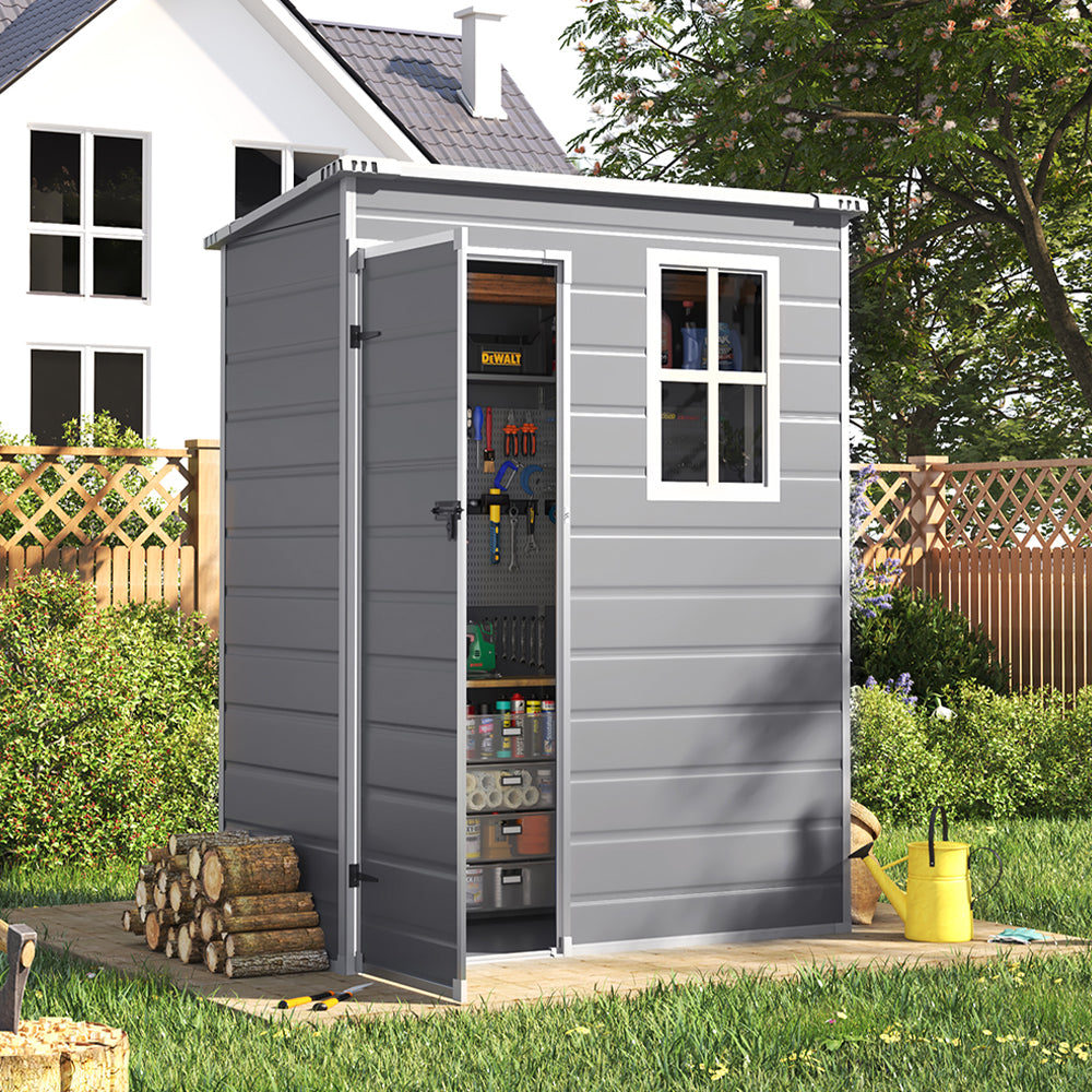 91CM Depth Plastic Lockable Garden Storage Shed with Window