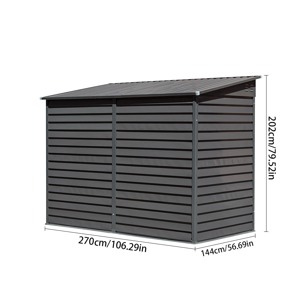 Wide Outdoor Lockable Steel Storage Shed