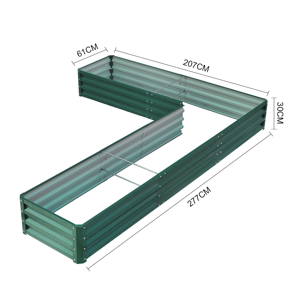 L-Shaped Galvanized Steel Raised Garden Bed