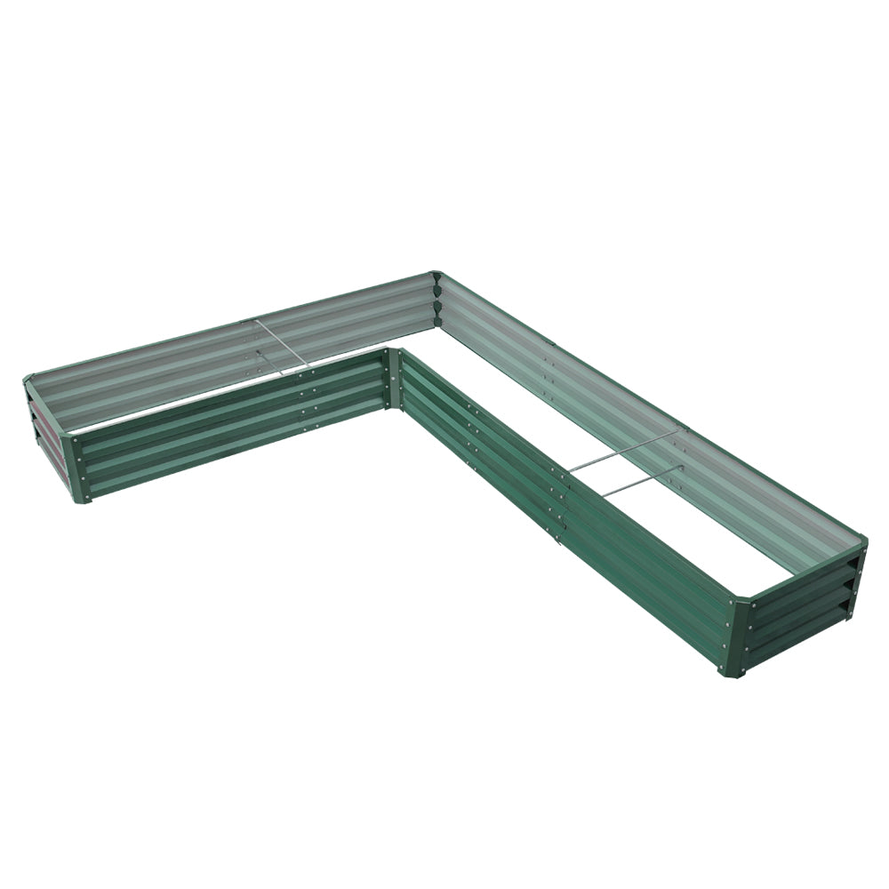 L-Shaped Galvanized Steel Raised Garden Bed