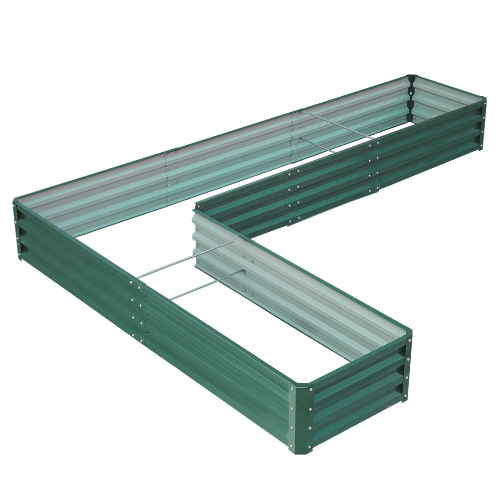 L-Shaped Galvanized Steel Raised Garden Bed