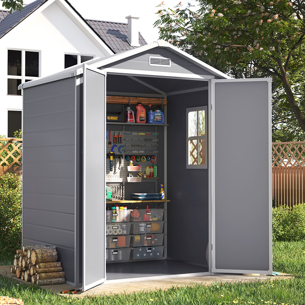 181CM Wide Plastic Garden Storage Shed – Garden Sanctuary