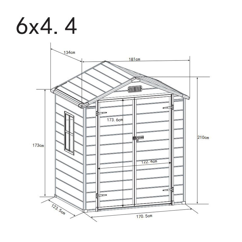 181CM Wide Plastic Garden Storage Shed