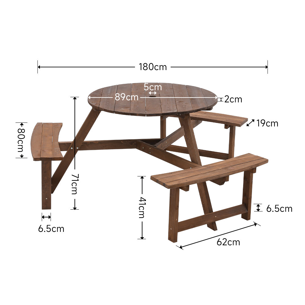 6 Seaters Wooden Outdoor Dining Sets