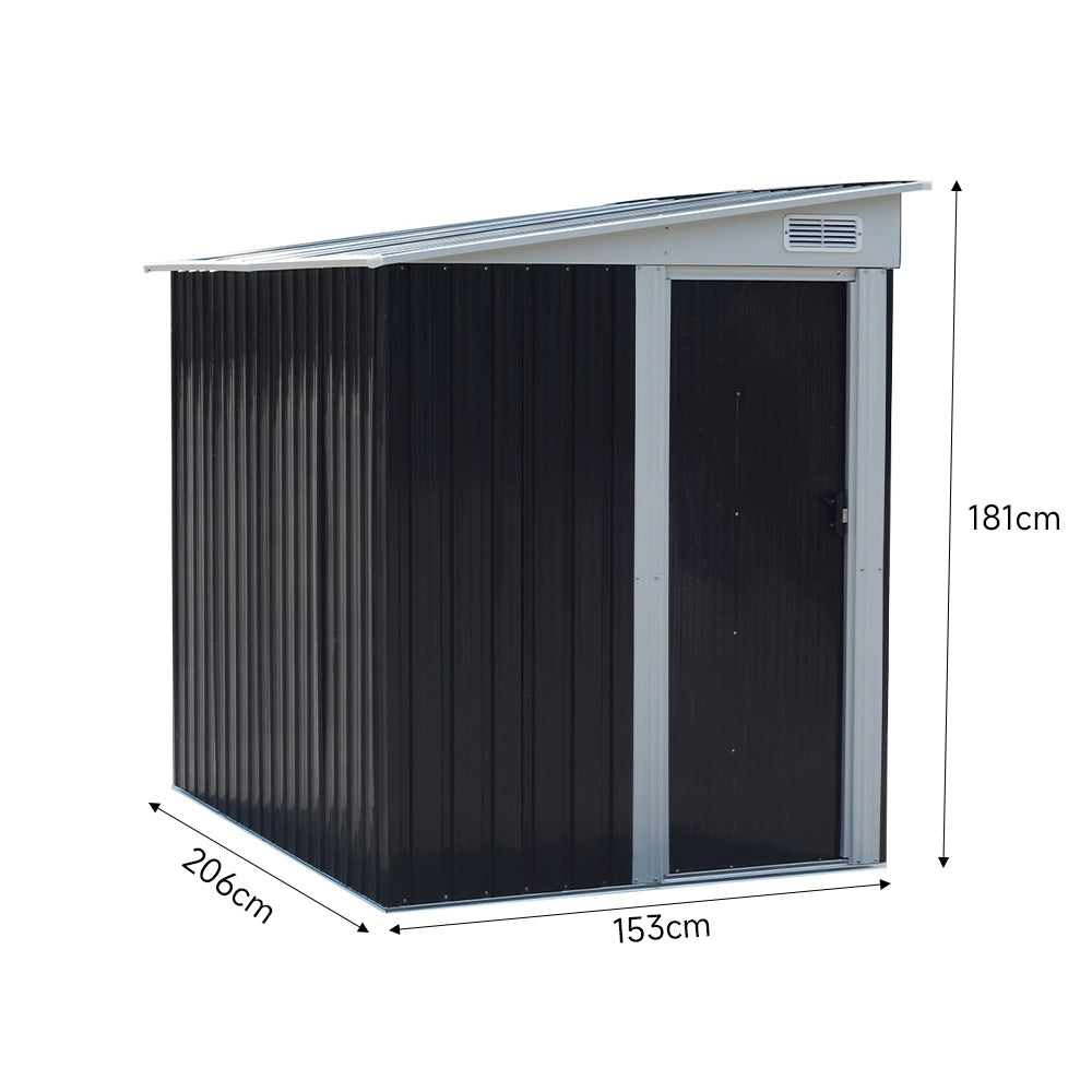 5X7FT Sliding Door Pent Roof Garden Tool Shed