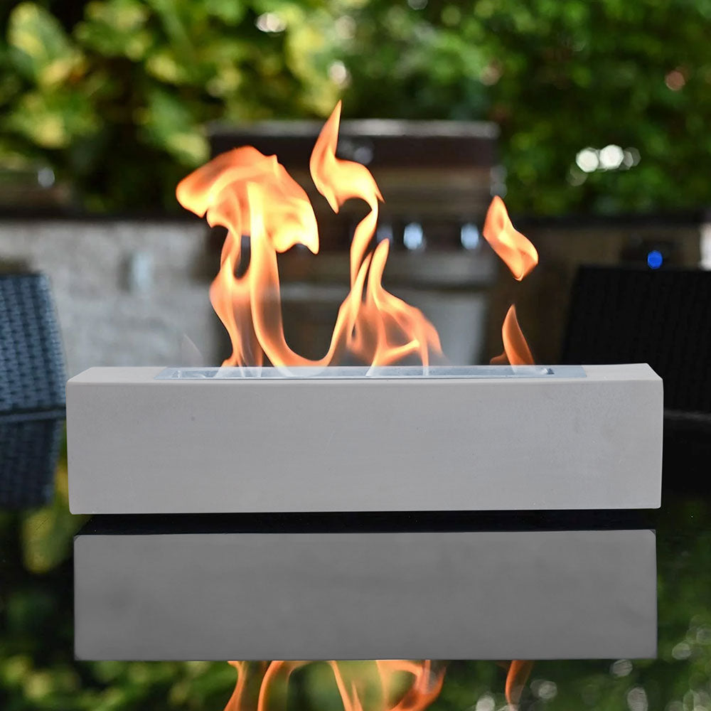 Tabletop Cement Ethanol Fireplace with Extinguisher Lid