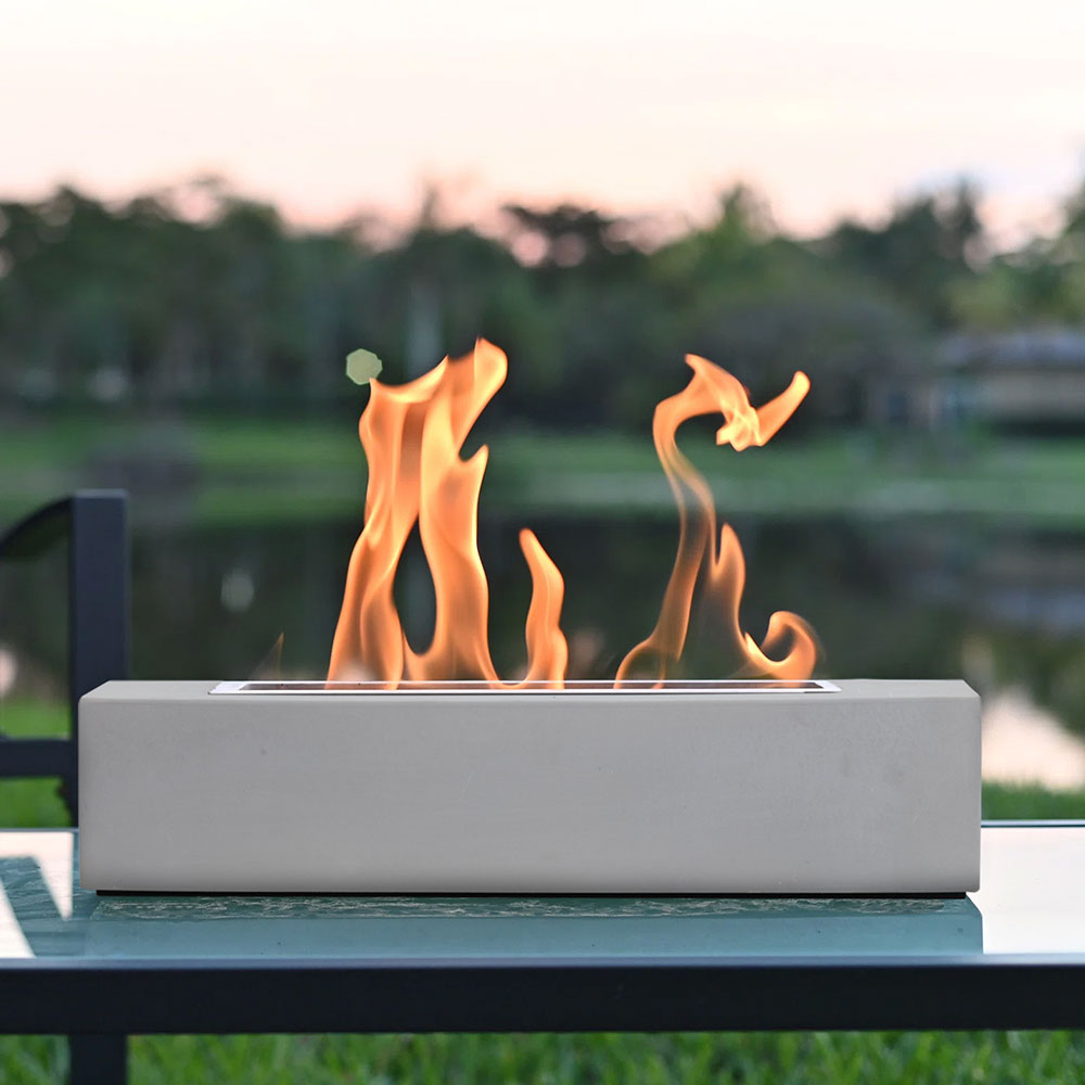 Tabletop Cement Ethanol Fireplace with Extinguisher Lid