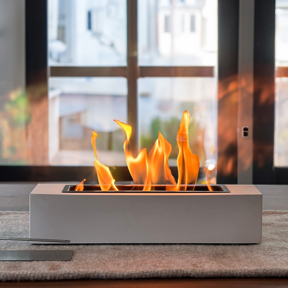 Tabletop Cement Ethanol Fireplace with Extinguisher Lid