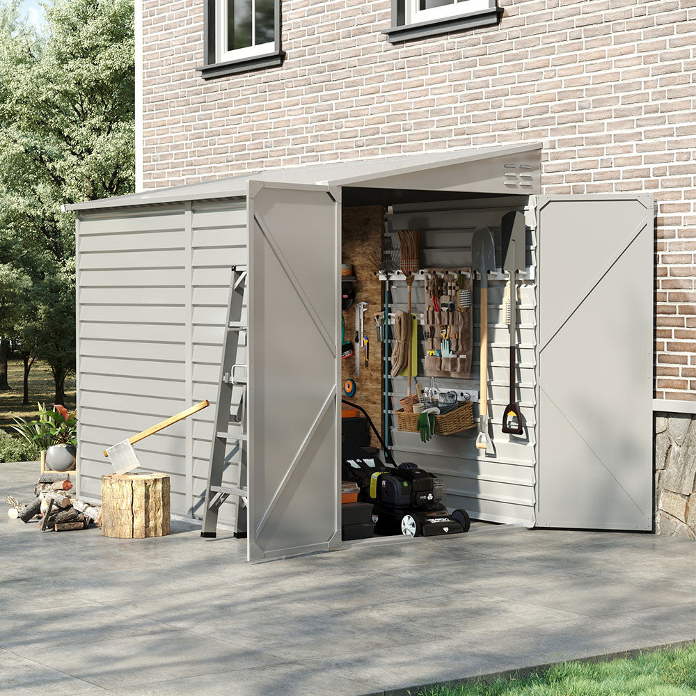 Wide Outdoor Lockable Steel Storage Shed
