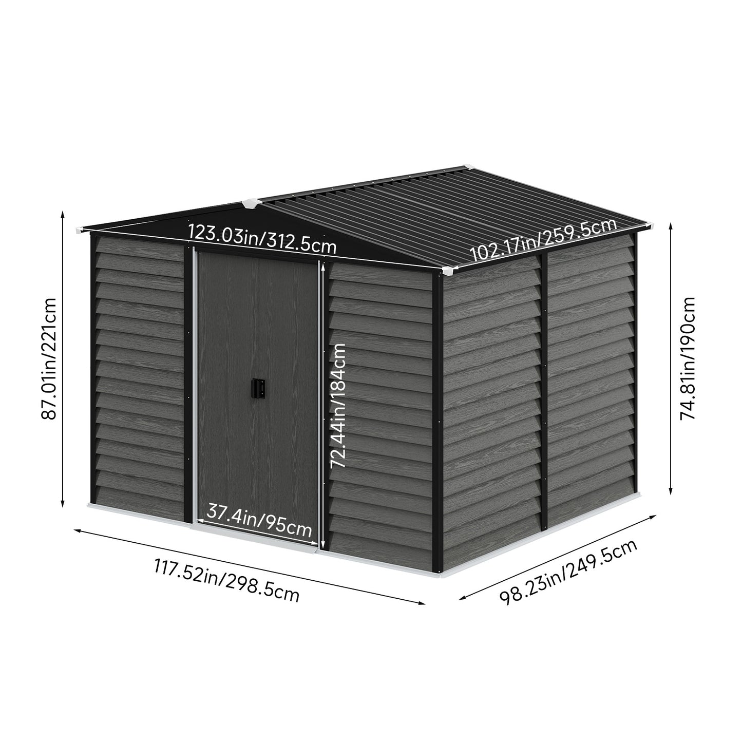 10 x 8FT Outdoor Garden Storage Shed
