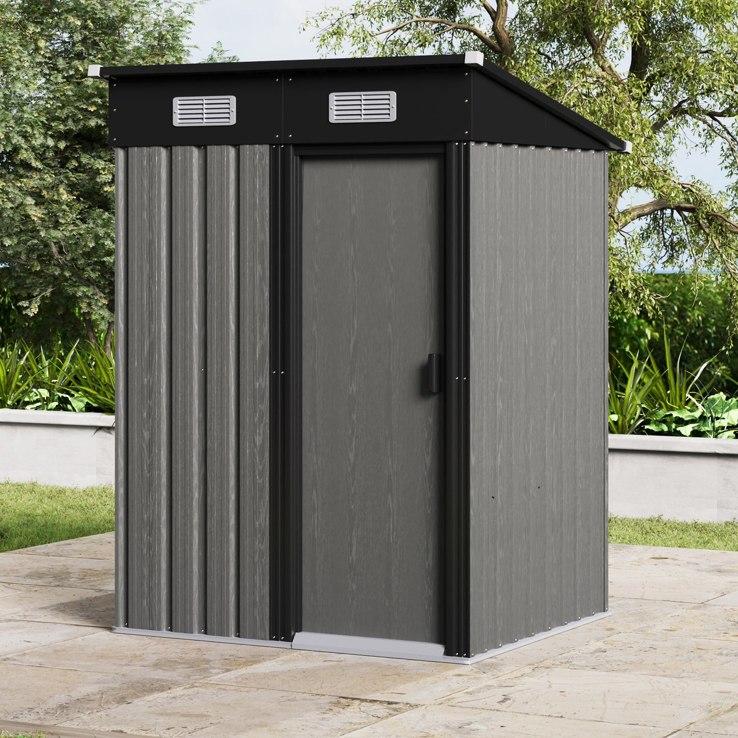 4 x 4FT Outdoor Metal Garden Storage Shed