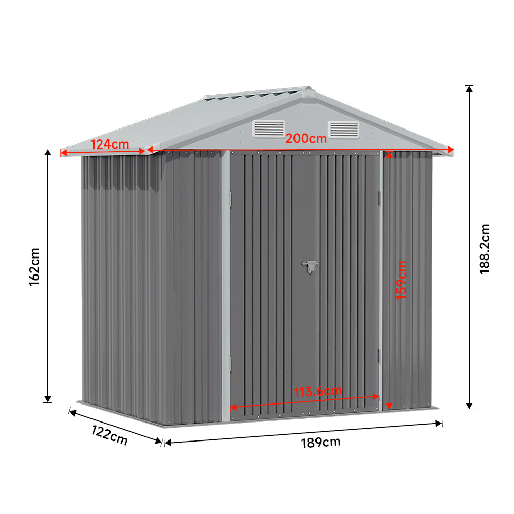 Outdoor Metal Storage Shed with Lockable Door