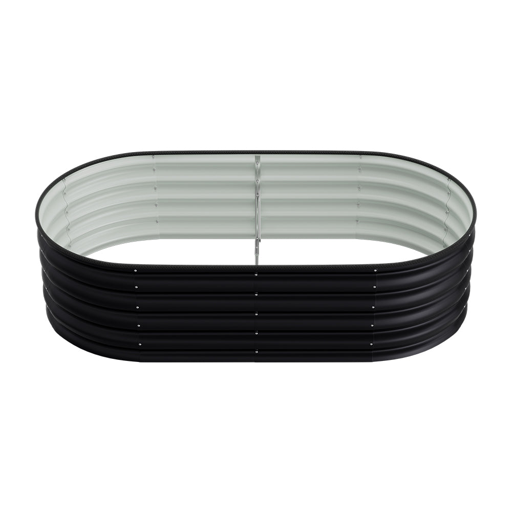 42CM Height Anthracite Galvanized Steel Oval Raised Garden Bed