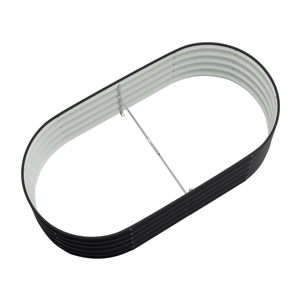 42CM Height Anthracite Galvanized Steel Oval Raised Garden Bed