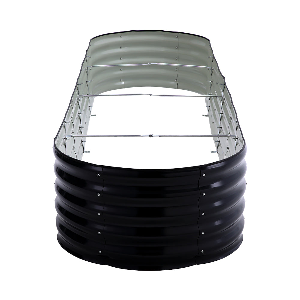 42CM Height Anthracite Galvanized Steel Oval Raised Garden Bed