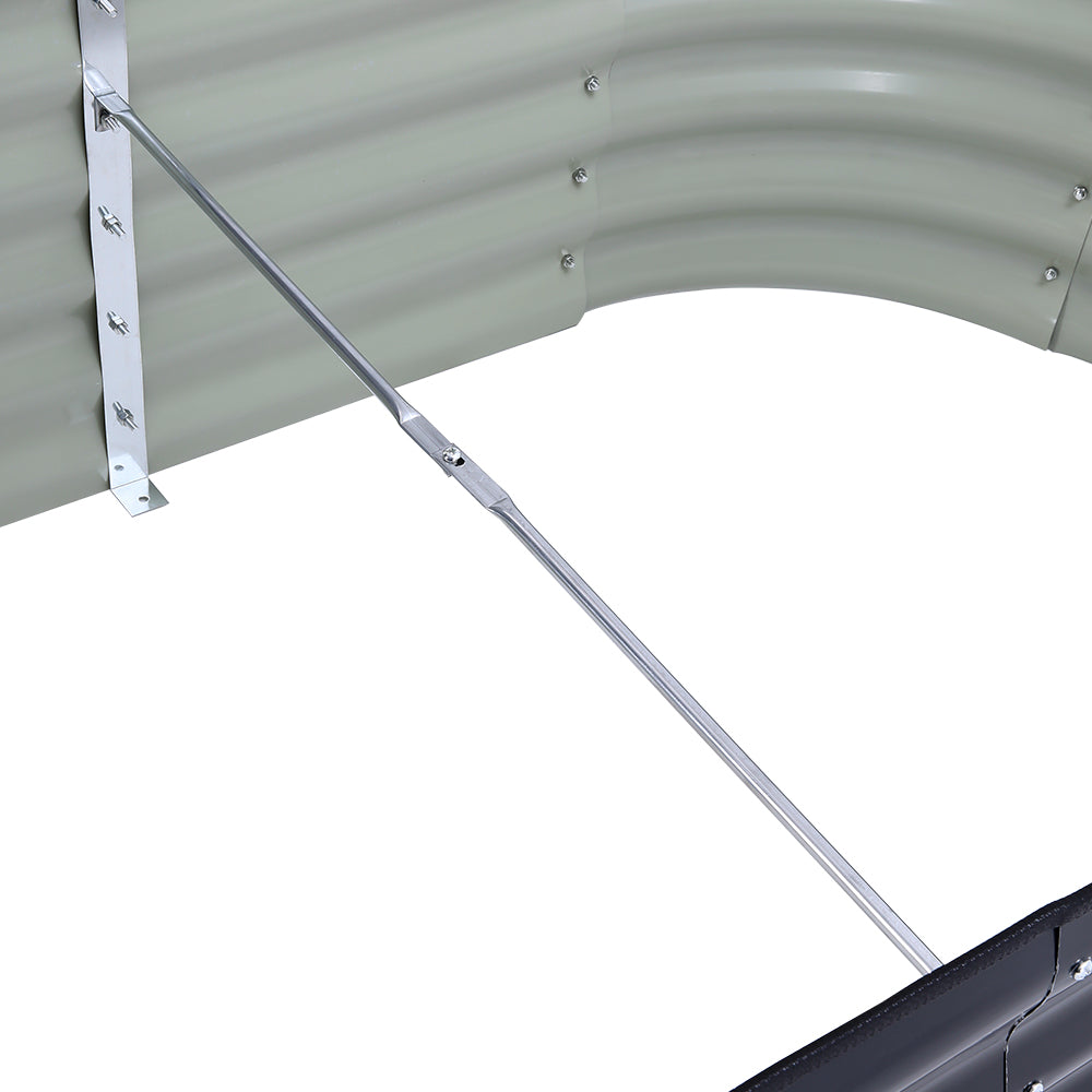 42CM Height Anthracite Galvanized Steel Oval Raised Garden Bed