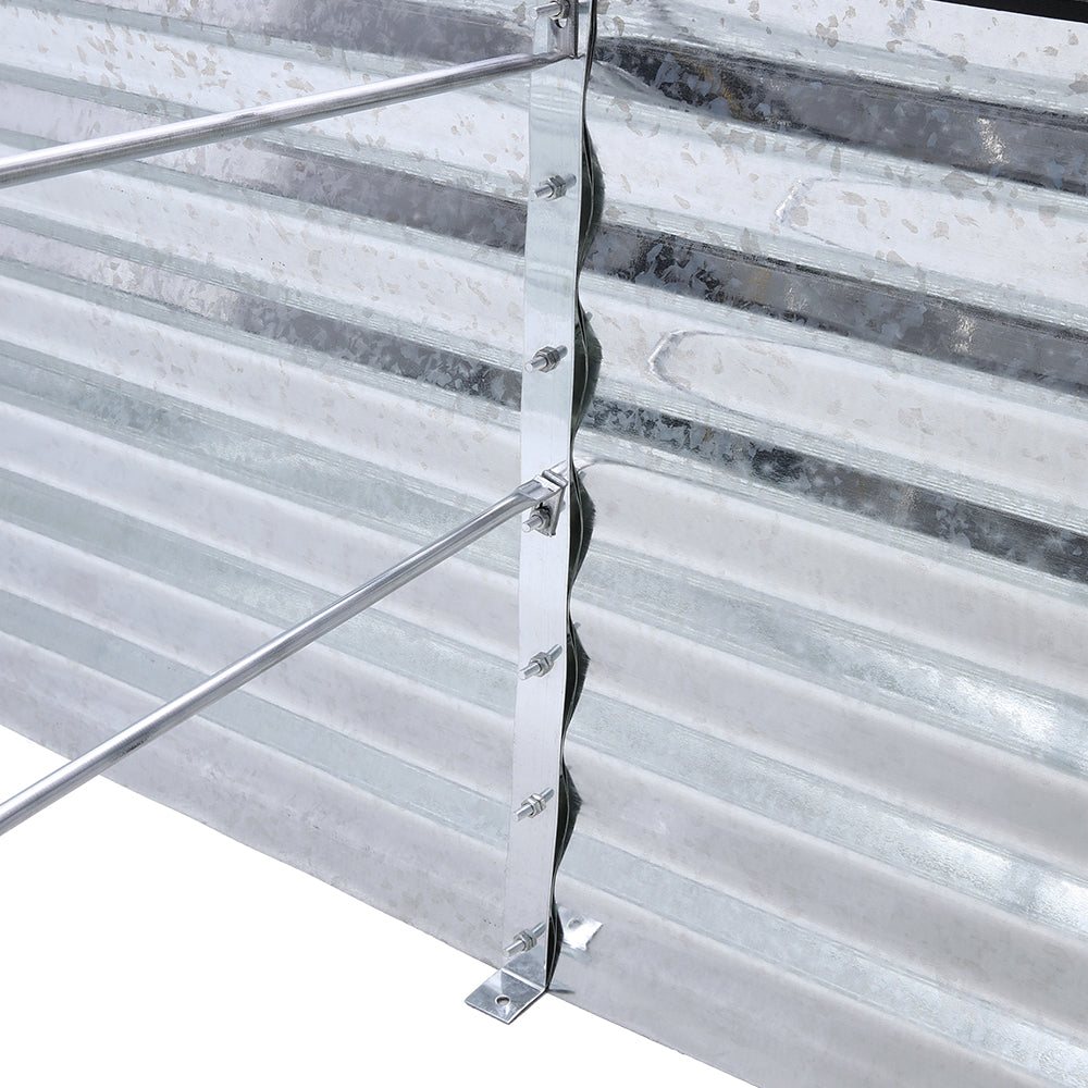 42CM Height Silver Galvanized Steel Oval Raised Garden Bed