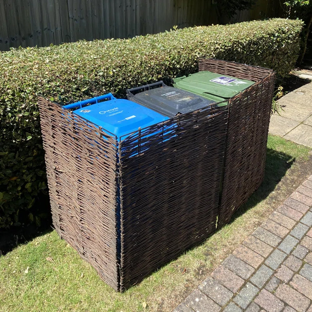 Garden Sanctuary Trash Can Fence Wicker Privacy Fence