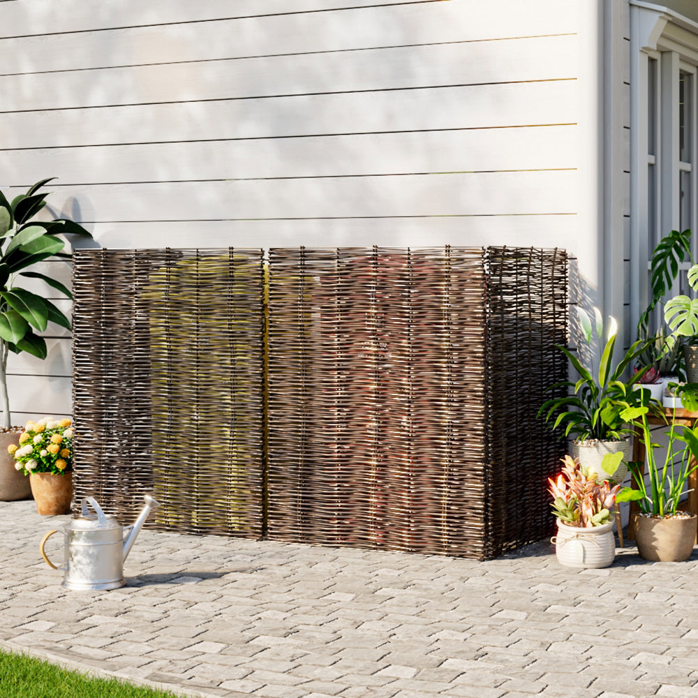 Garden Sanctuary Trash Can Fence Wicker Privacy Fence