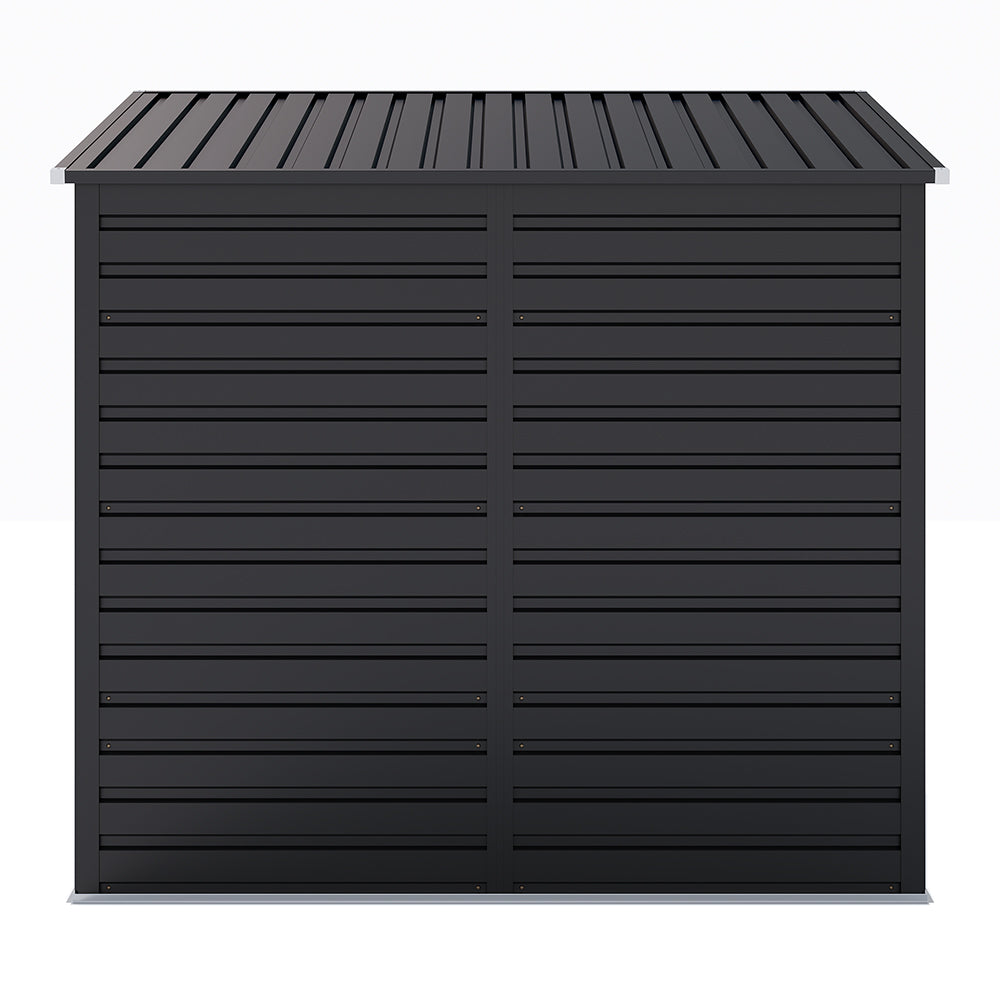 Charcoal Black/Grey 193CM Wide Metal Garden Storage Shed with Lockable Door