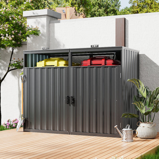 Outdoor Metal Garbage Can Garden Storage Shed