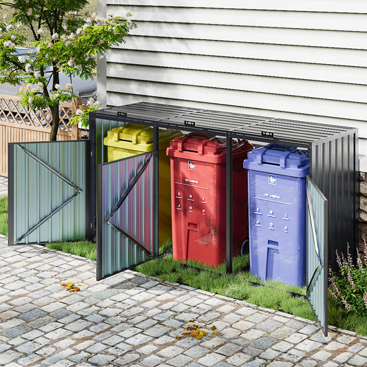 Outdoor Metal Garbage Can Garden Storage Shed