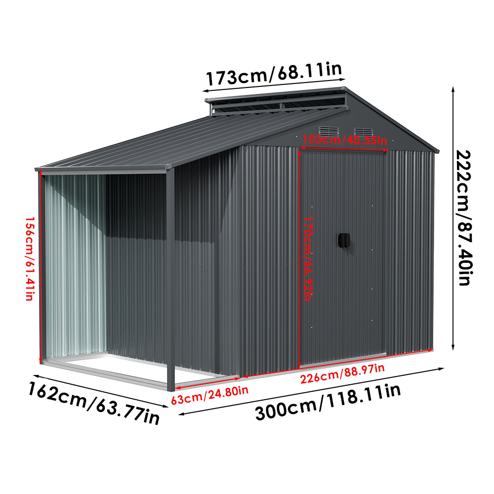 Outdoor Galvanized Steel Storage Shed