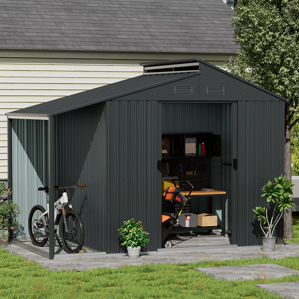 Outdoor Galvanized Steel Storage Shed