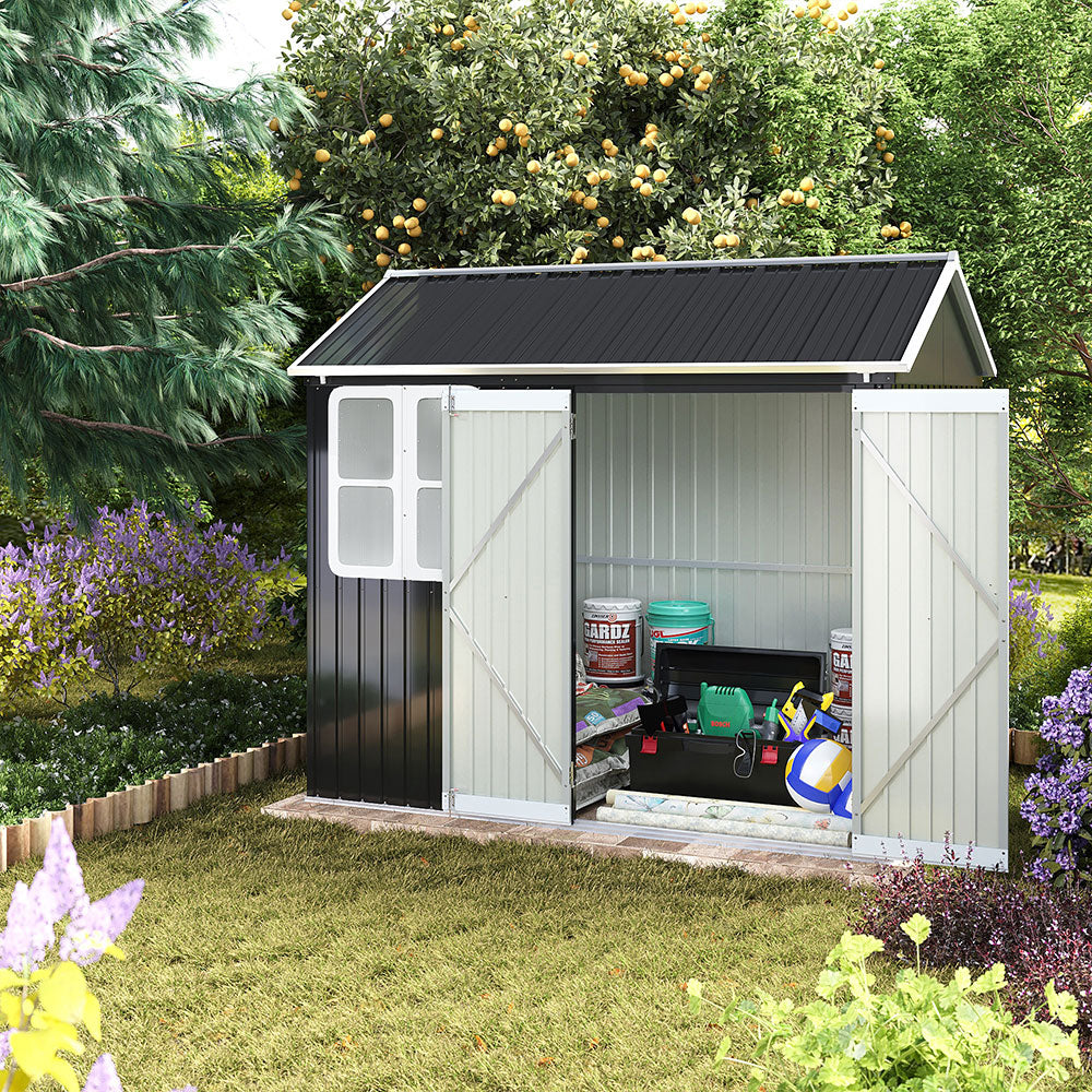 6*8ftMetal Apex Roof Garden Shed
