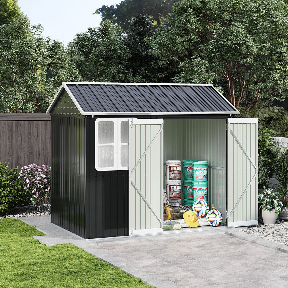 6*8ftMetal Apex Roof Garden Shed