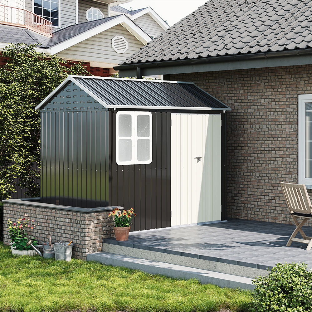 6*8ftMetal Apex Roof Garden Shed