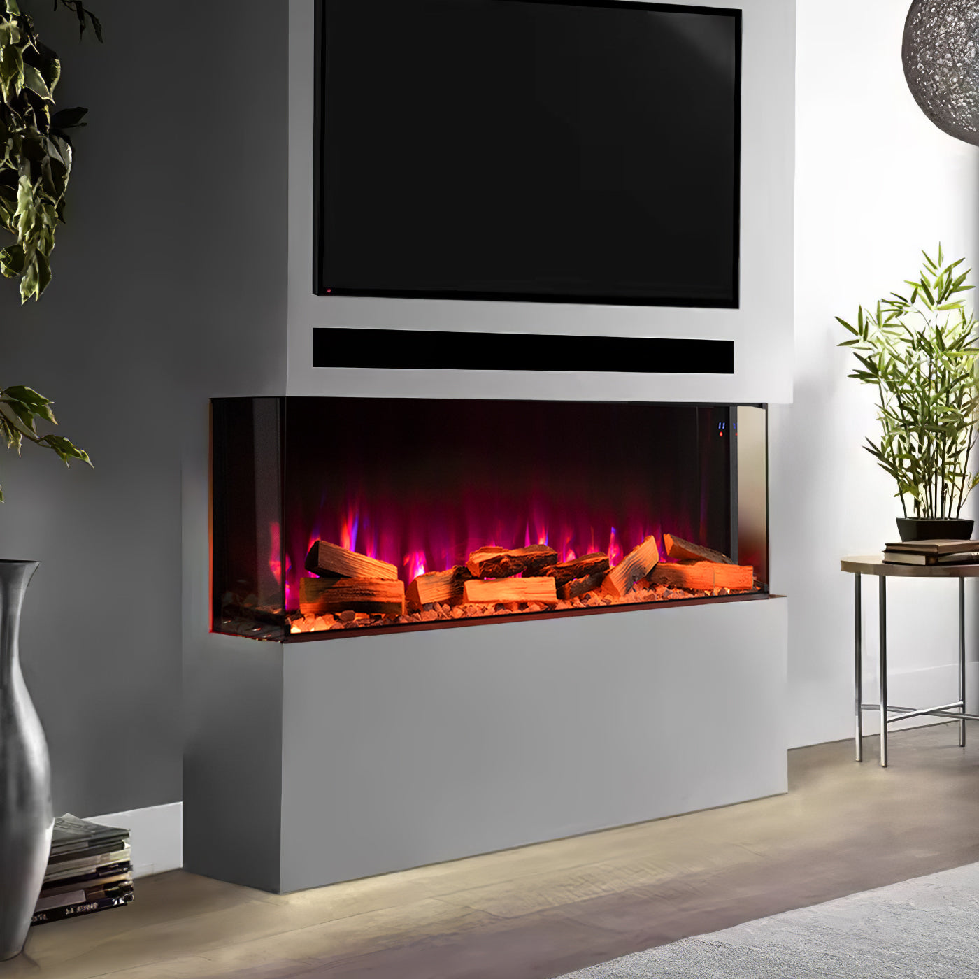 50 inch 3-Sided Smart Electric Fireplace