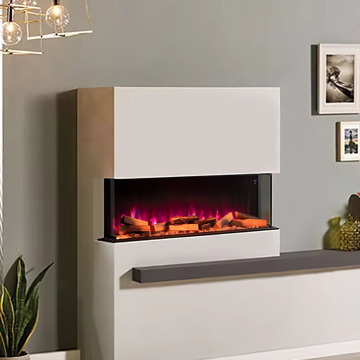 50 inch 3-Sided Smart Electric Fireplace